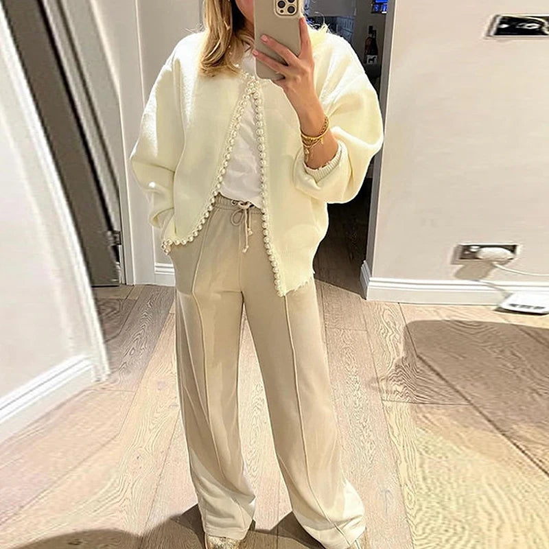 Long Sleeve Pearl Cardigan – Casual & Classy