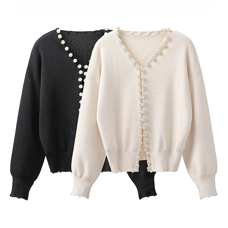 Long Sleeve Pearl Cardigan – Casual & Classy