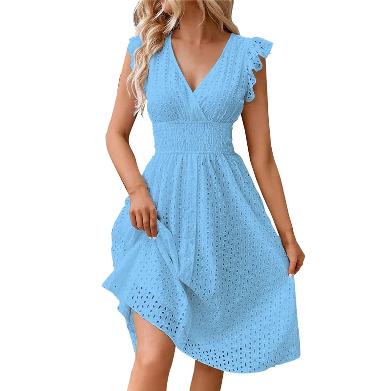 🌴 Chic Summer Lace Dress – Light, Breezy & Beautifully Feminine