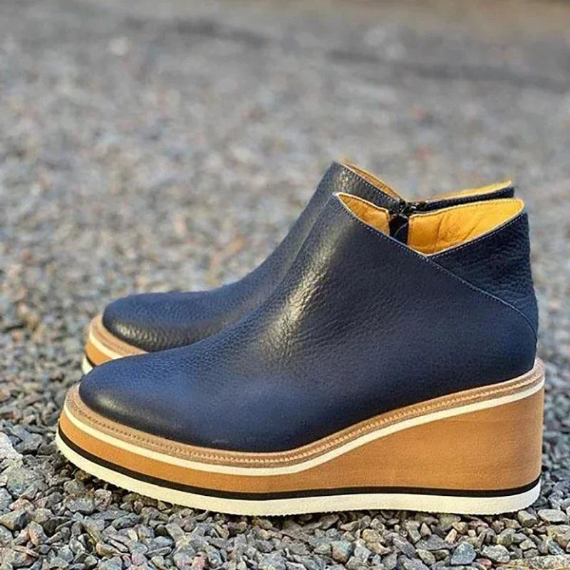 COZOK Retro Wedge Ankle Boots – Style & Comfort in Every Step
