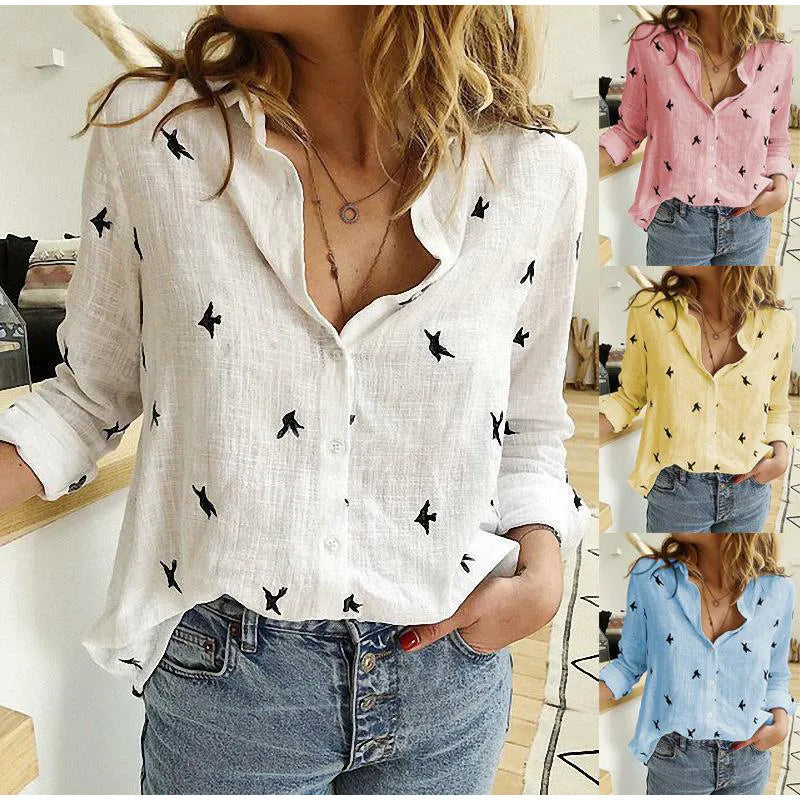 Soft & Stylish Print Shirt – Long Sleeve Cotton Top for All-Day Comfort