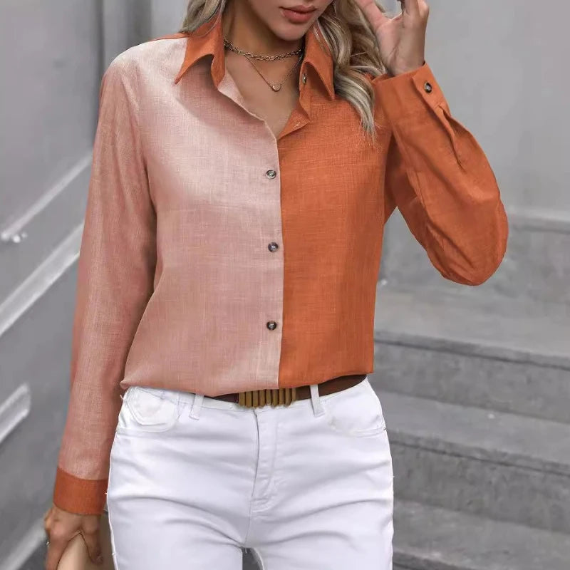 Loose Fit Blouse for Women – Casual Streetwear Long Sleeve Shirt for Spring & Autumn