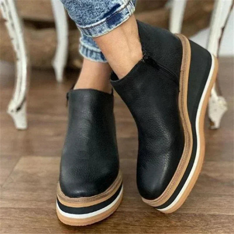 COZOK Retro Wedge Ankle Boots – Style & Comfort in Every Step