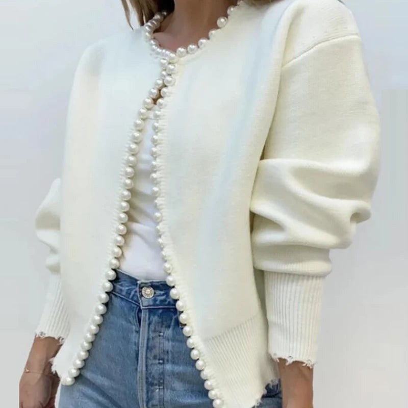 Long Sleeve Pearl Cardigan – Casual & Classy