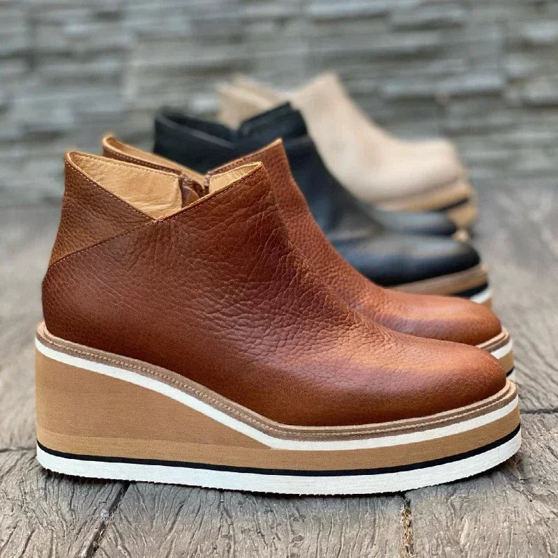 COZOK Retro Wedge Ankle Boots – Style & Comfort in Every Step