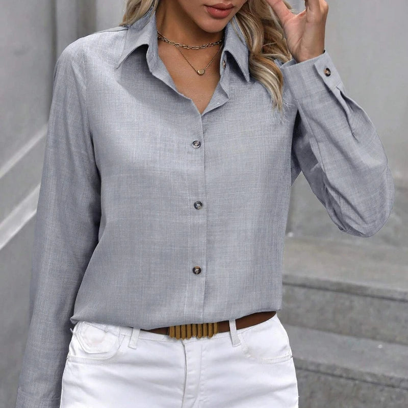 Loose Fit Blouse for Women – Casual Streetwear Long Sleeve Shirt for Spring & Autumn